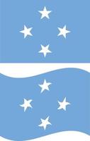 schwenkende Flagge von Mikronesien. Mikronesien-Flagge auf weißem Hintergrund. flacher Stil. vektor