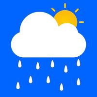 väder prognos ikon. Sol, regn och moln vektor