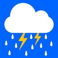 Wettervorhersage-Symbol. Wolken, Regen und Donner vektor