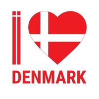 Herz-Dänemark-Flagge-Symbol. Ich liebe Deutschland Zeichen Konzept Symbol. eps10-Vektorillustration. vektor