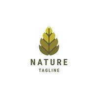 natur blad linje logotyp ikon formgivningsmall platt vektor
