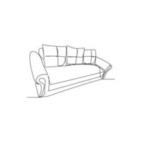 Sofa-Vektor-Illustration im Linienstil gezeichnet vektor