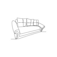 soffa vektor illustration dragen i linje konst stil