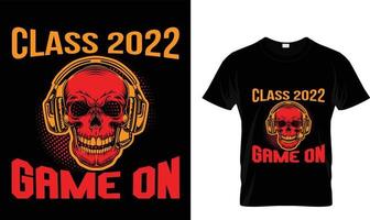 Klasse 2022 Spiel auf T-Shirt-Design-Vorlage vektor