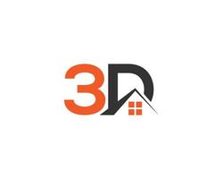 einfache 3D-Home-Logo-Icon-Design-Inspiration kreative Vektorvorlage. vektor