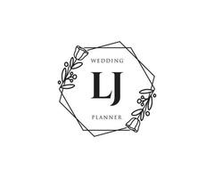 första lj feminin logotyp. användbar för natur, salong, spa, kosmetisk och skönhet logotyper. platt vektor logotyp design mall element.