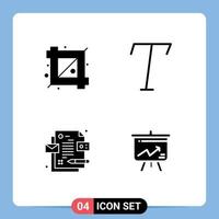 4 kreativ ikoner modern tecken och symboler av beskära analys grafisk företags- Graf redigerbar vektor design element