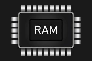 ikon av minne chip vektor