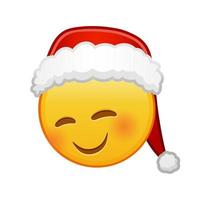 weihnachtslächelndes gesicht mit lachenden augen große größe des gelben emoji-lächelns vektor