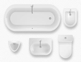 uppsättning av badrum Utrustning, modern toalett objekt vektor