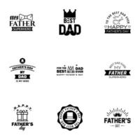 glücklicher vatertag set 9 schwarz vektor typografie vintage schriftzug für vatertag grußkarten banner tshirt design du bist der beste papa editierbare vektordesignelemente