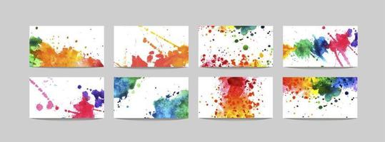 Vektorvorlage mit Regenbogen-Aquarellspritzer für Design-Postkarten, Social-Media-Banner oder Broschüren-Cover-Design-Hintergrund. vektor