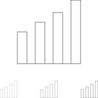 analytische schnittstelle signalisiert dem benutzer einen fetten und dünnen schwarzen liniensymbolsatz vektor