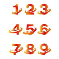 tal uppsättning logos.one två tre fyra fem sex sju åtta nio tio siffror. vektor illustration