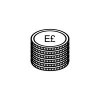 egypten valuta ikon symbol, egyptisk pund, t.ex. tecken vektor illustration