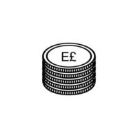 egypten valuta ikon symbol, egyptisk pund, t.ex. tecken vektor illustration