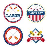 Happy Labor Day Banner isoliert auf weißem Hintergrund vektor