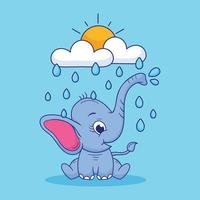 bebis elefant illustration, söt bebis elefant, elefant illustration vektor