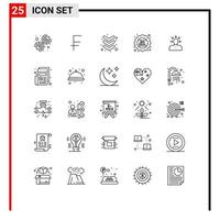 25 användare gränssnitt linje packa av modern tecken och symboler av mänsklig välja ner val pris redigerbar vektor design element