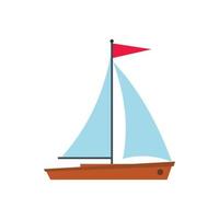Yacht ikon i platt stil vektor