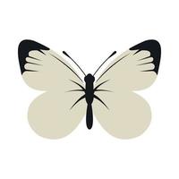 weißes Schmetterlingssymbol, flacher Stil vektor