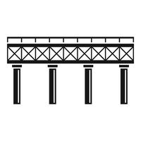 järnväg bro ikon, enkel stil vektor