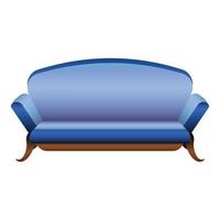 blå kamel soffa ikon, tecknad serie stil vektor