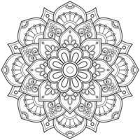 Mandala-Muster für Kunst an der Wand Malbuch Spitzenmuster Tattoo-Print-Design für eine Tapete Farbhemd und Fliesenschablone Aufkleber-Design Karten strukturierte dekorative Verzierung. auf weißem Hintergrund vektor