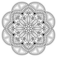 Mandala-Muster für Kunst an der Wand Malbuch Spitzenmuster Tattoo-Print-Design für eine Tapete Farbhemd und Fliesenschablone Aufkleber-Design Karten strukturierte dekorative Verzierung. auf weißem Hintergrund vektor