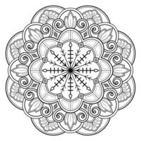 Mandala-Muster für Kunst an der Wand Malbuch Spitzenmuster Tattoo-Print-Design für eine Tapete Farbhemd und Fliesenschablone Aufkleber-Design Karten strukturierte dekorative Verzierung. auf weißem Hintergrund vektor