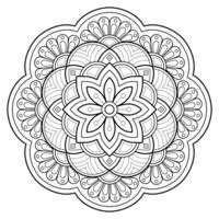 Mandala-Muster für Kunst an der Wand Malbuch Spitzenmuster Tattoo-Print-Design für eine Tapete Farbhemd und Fliesenschablone Aufkleber-Design Karten strukturierte dekorative Verzierung. auf weißem Hintergrund vektor