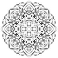 Mandala-Muster für Kunst an der Wand Malbuch Spitzenmuster Tattoo-Print-Design für eine Tapete Farbhemd und Fliesenschablone Aufkleber-Design Karten strukturierte dekorative Verzierung. auf weißem Hintergrund vektor