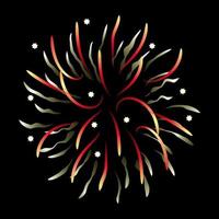 eine blumige feuerwerksflachillustration, chrysanthemenfeuerwerk vektor