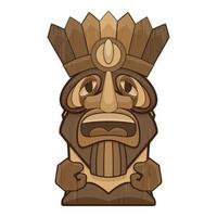 polynesische Tiki-Idol-Ikone im Cartoon-Stil vektor