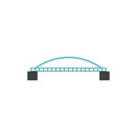 Brücke mit gewölbtem Geländer-Symbol, flacher Stil vektor