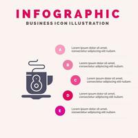 Kaffee Tee heiß Infografiken Präsentationsvorlage Präsentation in 5 Schritten vektor