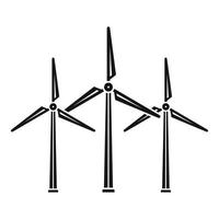 Windturbinen-Eco-Station-Symbol, einfacher Stil vektor