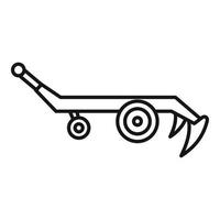 Traktor-Pflug-Symbol, Umrissstil vektor