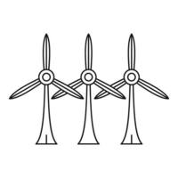 Symbol für Windturbinenökostation, Umrissstil vektor