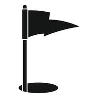 golf flagga ikon, enkel stil vektor