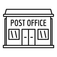 posta kontor byggnad ikon, översikt stil vektor