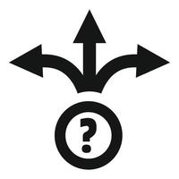 Drei Geschäftswege-Symbol, einfacher Stil vektor