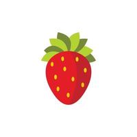 Erdbeer-Symbol im flachen Stil vektor