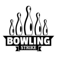 bowling strejk logotyp, enkel stil vektor