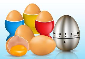 Eieruhr und Cracked Egg Vektoren
