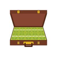 resväska pengar ikon, platt stil vektor