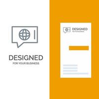 chat world technischer service graues logo-design und visitenkartenvorlage vektor