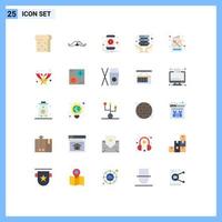 25 kreative Symbole, moderne Zeichen und Symbole des Menüs, Café-Nummer, Kaffeeserver, der editierbare Vektordesign-Elemente hostet vektor