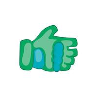 grön paintball handske ikon, tecknad serie stil vektor
