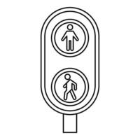 Symbol für Fußgängerampeln in der Stadt, Umrissstil vektor